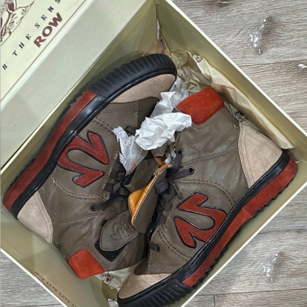 True Religion Brown and Red Sneakers